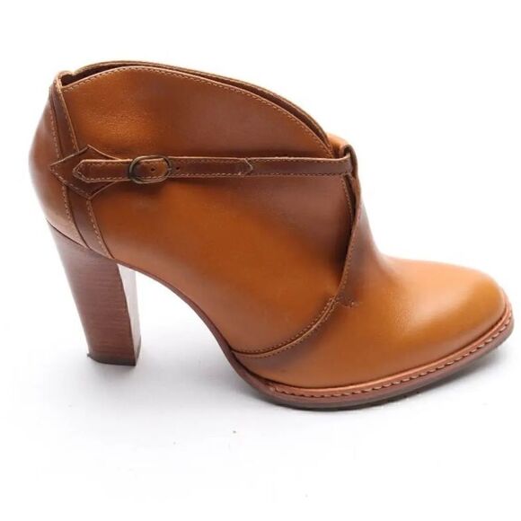 HUGO Boss Brown Leather Booties women’s size 7 (37.5) Made in Brazil‎ Boots - Picture 1 of 16